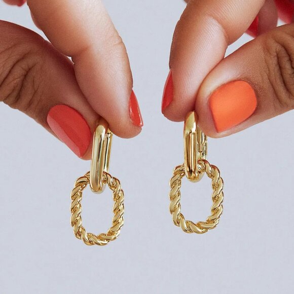 NEW Ana Luisa Ash Double Double Hoop Earrings - Picture 6 of 6